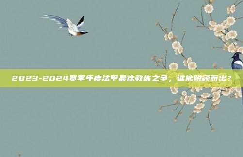 2023-2024赛季年度法甲最佳教练之争，谁能脱颖而出？