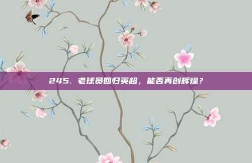 245. 老球员回归英超，能否再创辉煌？