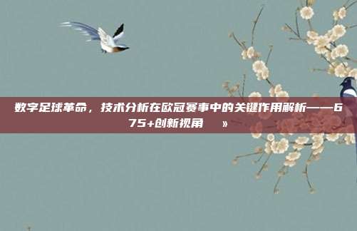 数字足球革命，技术分析在欧冠赛事中的关键作用解析——675+创新视角💻