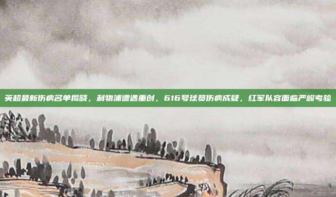 英超最新伤病名单揭晓，利物浦遭遇重创，616号球员伤病成疑，红军队容面临严峻考验